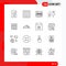 User Interface Pack of 16 Basic Outlines of programing, design, section, curves, economy
