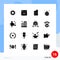 User Interface Pack of 16 Basic Solid Glyphs of artist, new, devices, home, ball