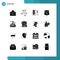 User Interface Pack of 16 Basic Solid Glyphs of building, american, cable, usa, energy