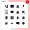 User Interface Pack of 16 Basic Solid Glyphs of device, computer, building, thumbnails, show