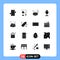 User Interface Pack of 16 Basic Solid Glyphs of food, treat, drum, summer, desert