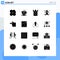 User Interface Pack of 16 Basic Solid Glyphs of hand, finger, castle, halloween scary, ginger