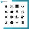 User Interface Pack of 16 Basic Solid Glyphs of ideas, potato, headphones, food, data