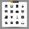 User Interface Pack of 16 Basic Solid Glyphs of sign, billboard, outsourcing, advertisement, love