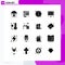 User Interface Pack of 16 Basic Solid Glyphs of summer, celsius, interface, study, presentation