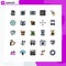 User Interface Pack of 25 Basic Filled line Flat Colors of down, gestures, maximize, finger, window