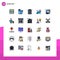 User Interface Pack of 25 Basic Filled line Flat Colors of graph, analytics, delete, analysis, space