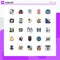 User Interface Pack of 25 Basic Filled line Flat Colors of pin, location, transport, shield, protection