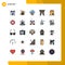 User Interface Pack of 25 Basic Filled line Flat Colors of shop, institute building, discount, building, map