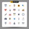 User Interface Pack of 25 Basic Flat Colors of headgear, protection, sound, welding, well