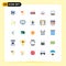 User Interface Pack of 25 Basic Flat Colors of home, creative, head, car, arrow