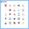 User Interface Pack of 25 Basic Flat Colors of images, photos, processor, camera, man