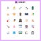 User Interface Pack of 25 Basic Flat Colors of mobile wallet, strong, invitation, tool, hammer