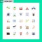 User Interface Pack of 25 Basic Flat Colors of paper, high, chart, friends, best