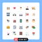 User Interface Pack of 25 Basic Flat Colors of sans, data, meal, trophy, mission