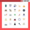 User Interface Pack of 25 Basic Flat Colors of start, touch, business, gesture, time