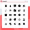 User Interface Pack of 25 Basic Solid Glyphs of communication, target, russia, military, bulls eye