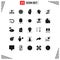 User Interface Pack of 25 Basic Solid Glyphs of email, lotus, head, human, harmony