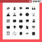 User Interface Pack of 25 Basic Solid Glyphs of father, calendar, woman, pastel, economy