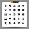 User Interface Pack of 25 Basic Solid Glyphs of flower, ramadan, crime, islam, abrahamic