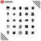 User Interface Pack of 25 Basic Solid Glyphs of generator, emergency, property, electricity, egg