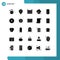 User Interface Pack of 25 Basic Solid Glyphs of gesture, cancel, baby, close, cloud