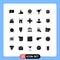 User Interface Pack of 25 Basic Solid Glyphs of marketing seo, premium, business, wedding, balloon