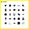 User Interface Pack of 25 Basic Solid Glyphs of signal, basic, meal, tone, pantone