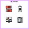 User Interface Pack of 4 Basic Filledline Flat Colors of accessories, computer, scarf, electric, development