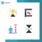 User Interface Pack of 4 Basic Flat Icons of achievement, chart, coding, panel, corporate management