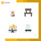 User Interface Pack of 4 Basic Flat Icons of achievement, park, prize, furniture, conference