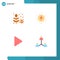 User Interface Pack of 4 Basic Flat Icons of autumn, play, leaf, solar, twitter