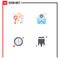 User Interface Pack of 4 Basic Flat Icons of balloon, timer, attachment, find, watch