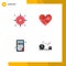 User Interface Pack of 4 Basic Flat Icons of business, calculator, heart, favorite, education