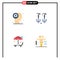 User Interface Pack of 4 Basic Flat Icons of dashboard, park, human, earrings, balance