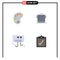User Interface Pack of 4 Basic Flat Icons of drawing, cooling, cooker, cook, hardware