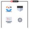 User Interface Pack of 4 Basic Flat Icons of freelance, desktop, meeting, shield, online
