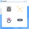 User Interface Pack of 4 Basic Flat Icons of learn, sky, open, night, eight