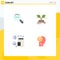 User Interface Pack of 4 Basic Flat Icons of magnifier, medical, green, save, happiness