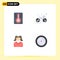 User Interface Pack of 4 Basic Flat Icons of temperature, woman, cycle, race, heart