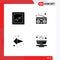 User Interface Pack of 4 Basic Solid Glyphs of analytics, bowl, media, direction, soup