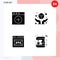 User Interface Pack of 4 Basic Solid Glyphs of app, http error, delivery, package, coffee