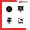 User Interface Pack of 4 Basic Solid Glyphs of business, build, graphical, board, develop