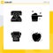 User Interface Pack of 4 Basic Solid Glyphs of call, printer, form, detergent, printing