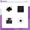 User Interface Pack of 4 Basic Solid Glyphs of cloud, phone, technology, website, tag