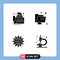 User Interface Pack of 4 Basic Solid Glyphs of connection, global, device, internet, develop