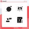 User Interface Pack of 4 Basic Solid Glyphs of curved, message, water, wine, man