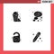 User Interface Pack of 4 Basic Solid Glyphs of fast food, hotel, chat, bubble, pencil