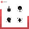 User Interface Pack of 4 Basic Solid Glyphs of research, human, tube, farming, time