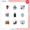 User Interface Pack of 9 Basic Filledline Flat Colors of love, usb, fitness, flash drive, search